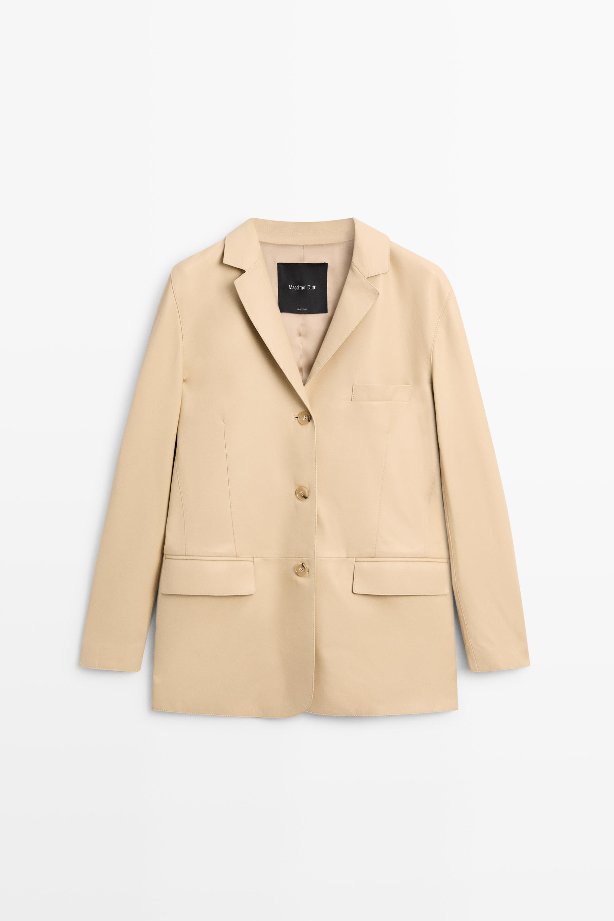 Nappa leather blazer | Massimo Dutti UK