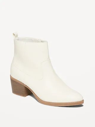 Faux-Leather Western Ankle Boots for Women | Old Navy (US)