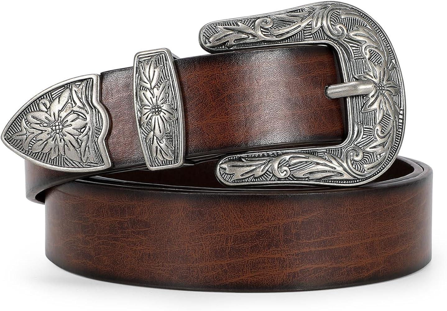 WERFORU Western Belt For Women,Cowgirl Cowboy Belt For Jeans Pants With Silver Vintage Western Bu... | Amazon (US)