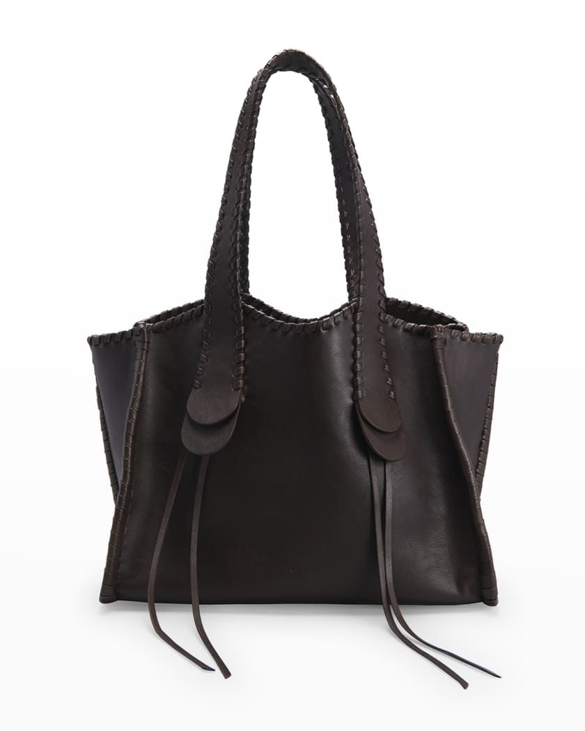 Chloe Mony Large Whipstitch Leather Tote Bag | Neiman Marcus