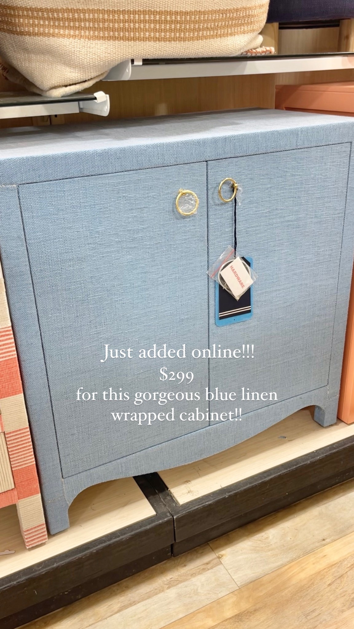 Wow!! Now available online to shop!! I saw this in store and it was beautiful!! Shop this gorgeous blue linen wrapped cabinet online for only $299!! 

Could be used as a large nightstand, in an entryway or hallway, dining or living room!! Love the scalloped detail too! 😍

#LTKHome #LTKSaleAlert
