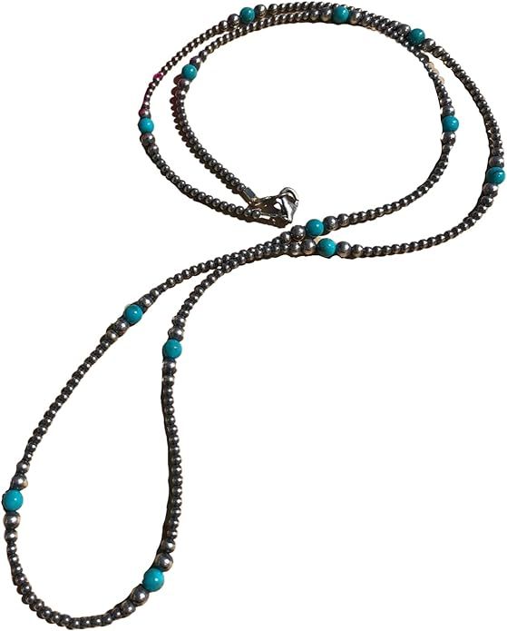 36" "Navajo Style" Pearls with Sleeping Beauty Turquoise | Amazon (US)