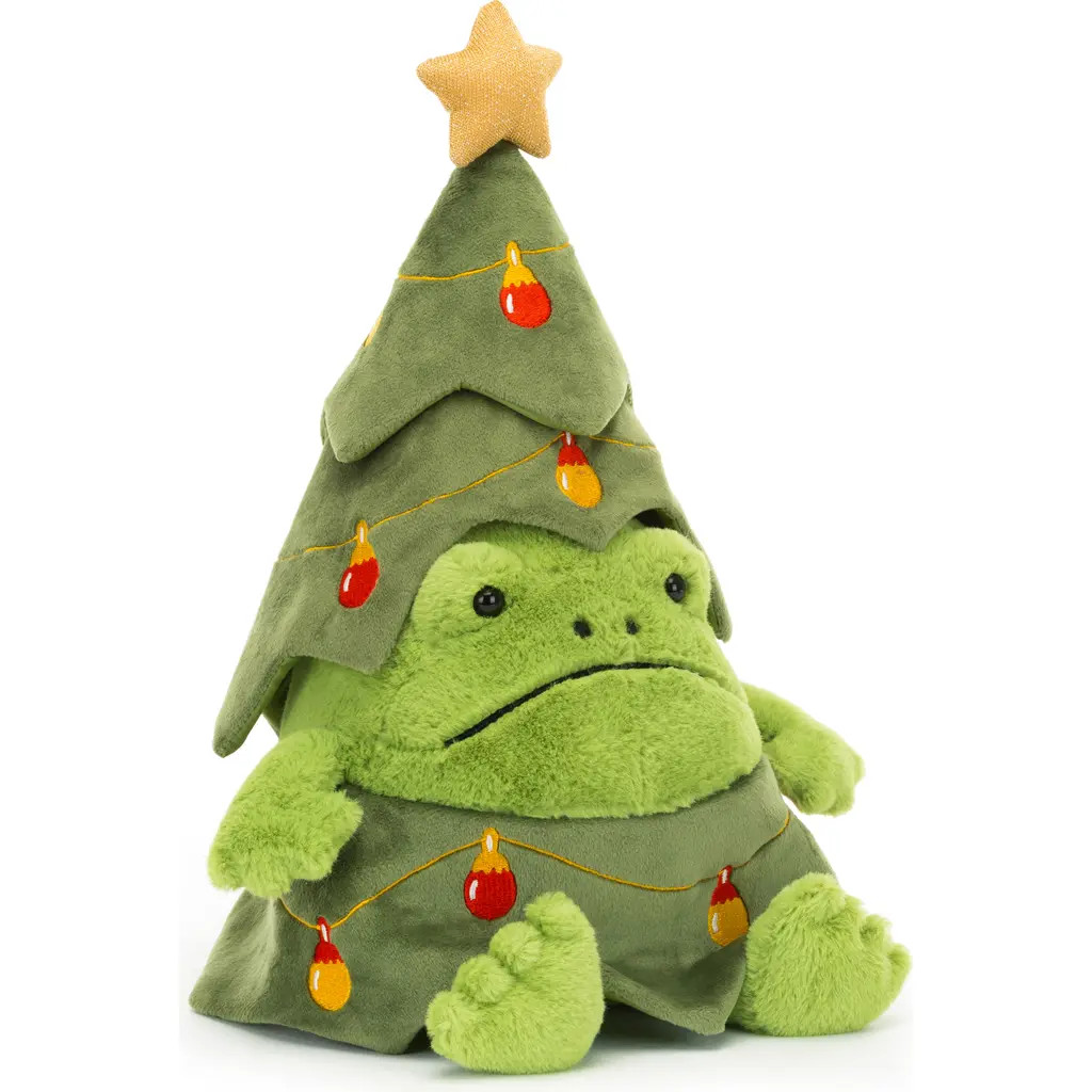 Jellycat Christmas Tree Ricky Rain Frog Stuffed Animal in Green at Nordstrom | Nordstrom