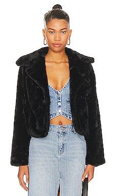 MORE TO COME Payton Faux Fur Jacket in Black from Revolve.com | Revolve Clothing (Global)