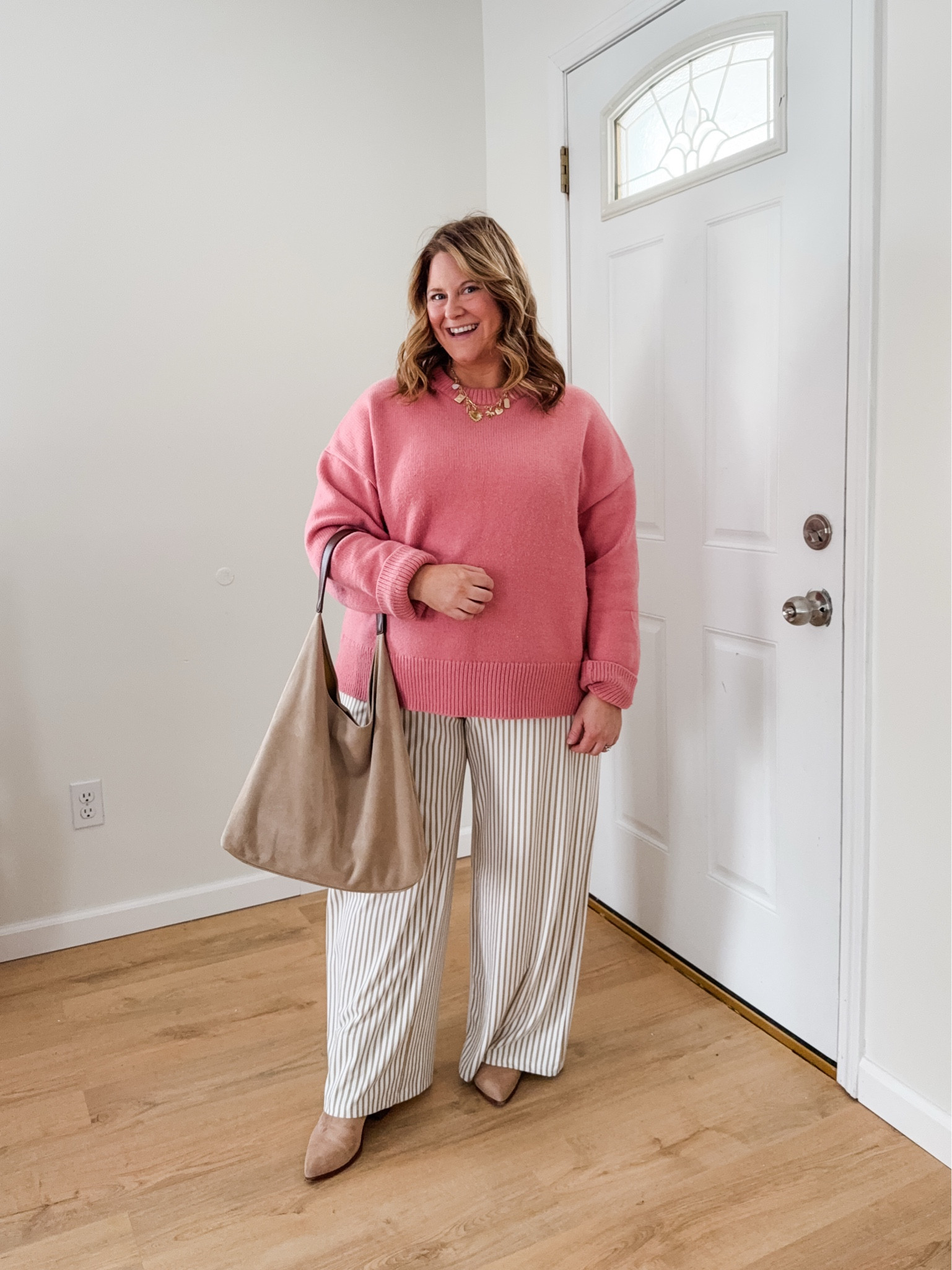 Wearing an XL in my sweater and pants.  Currently 19 weeks pregnant and these pants are great now and will be great postpartum too  

#LTKMidsize #LTKBump #LTKSeasonal