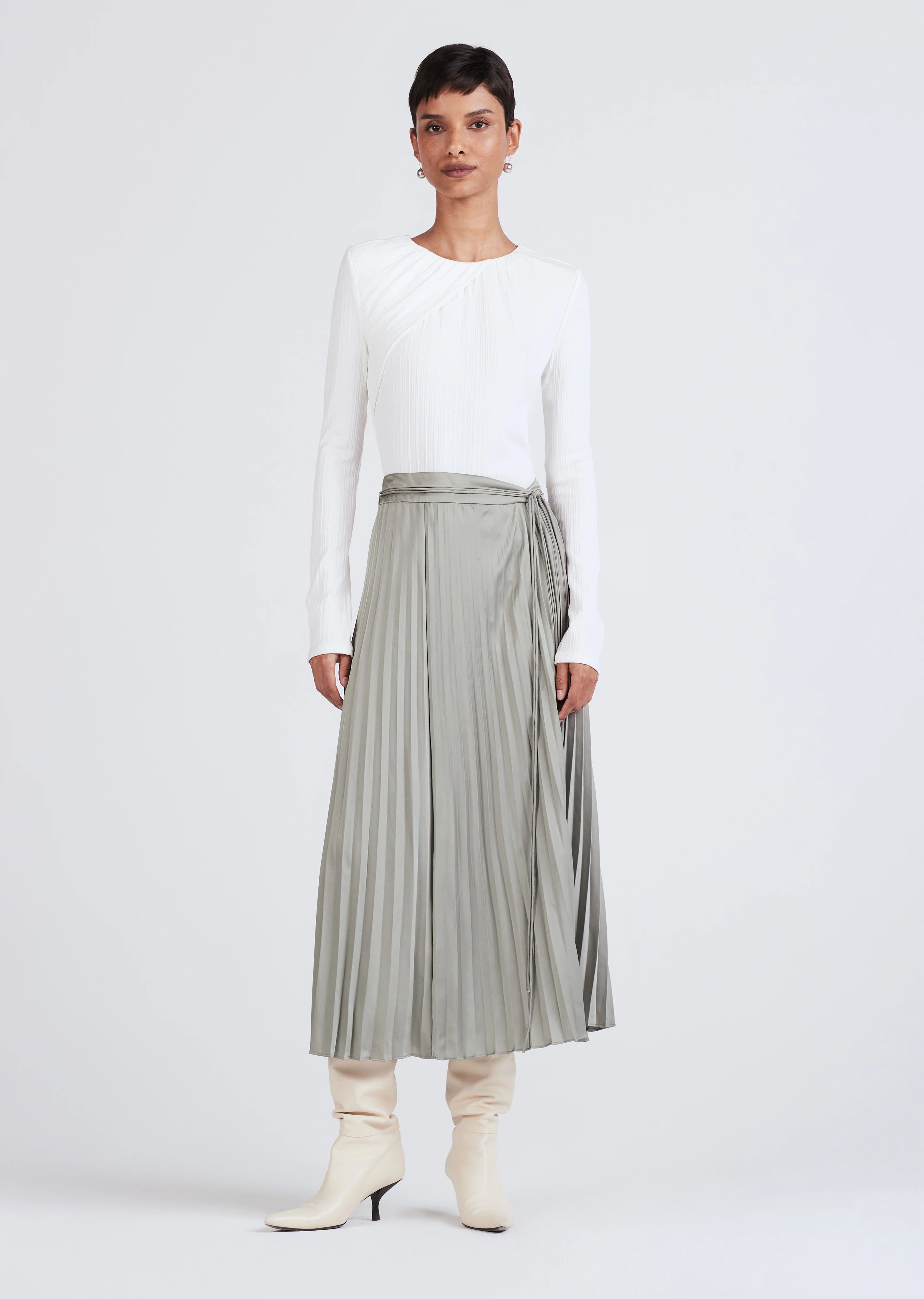 Alba Pleated Midi Skirt | Derek Lam 10 Crosby | Derek Lam