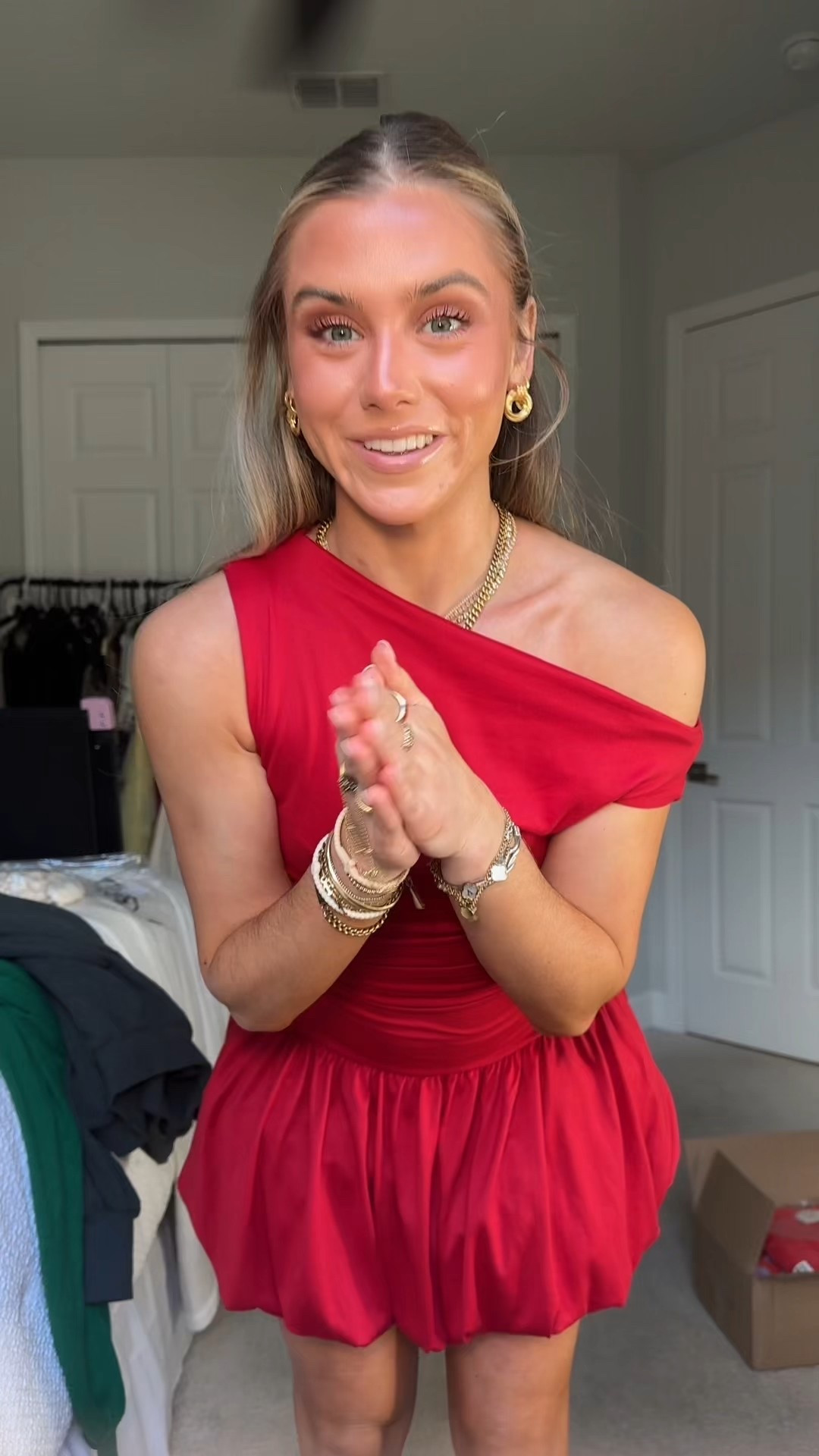 This is from Shop 12th tribe it's ADORBS. I have a code SLOANEV10. Bridget Red Off the Shoulder Bubble Hem Mini Dress in size XS. Write your own love story in the Bridget Red Bubble Mini Dress. With a flattering off the shoulder neckline and statement bubble skirt, the Bridget Mini Dress the feminine and flirty piece that can be dressed up for down. From galentines day to valentines day, the Bridget Mini Dress is for the romantics who know how to make a statement

#LTKFindsUnder100 #LTKWatchNow #LTKSaleAlert