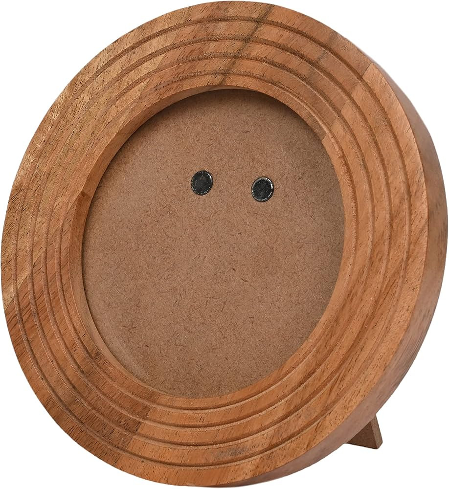 Samhita Round Photo Frame Wooden Stylish Picture Frame Home Décor for Tabletop Display, Photo Di... | Amazon (US)