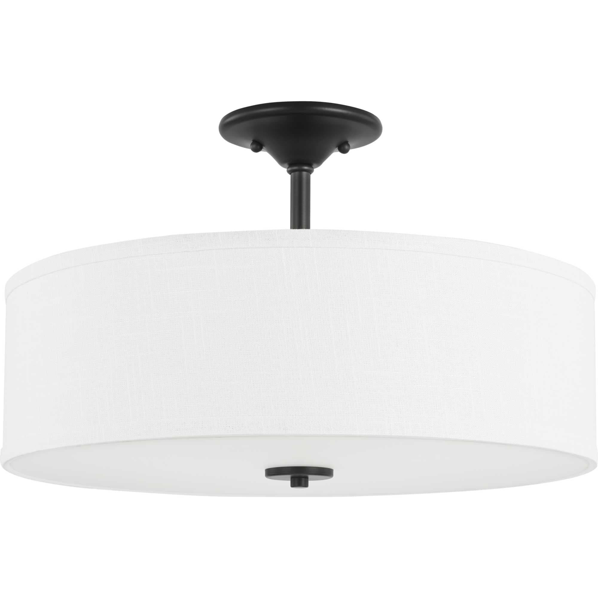Progress Lighting Inspire 3-Light 18-in Black Semi Flush Mount Light | P350167-143 | Lowe's