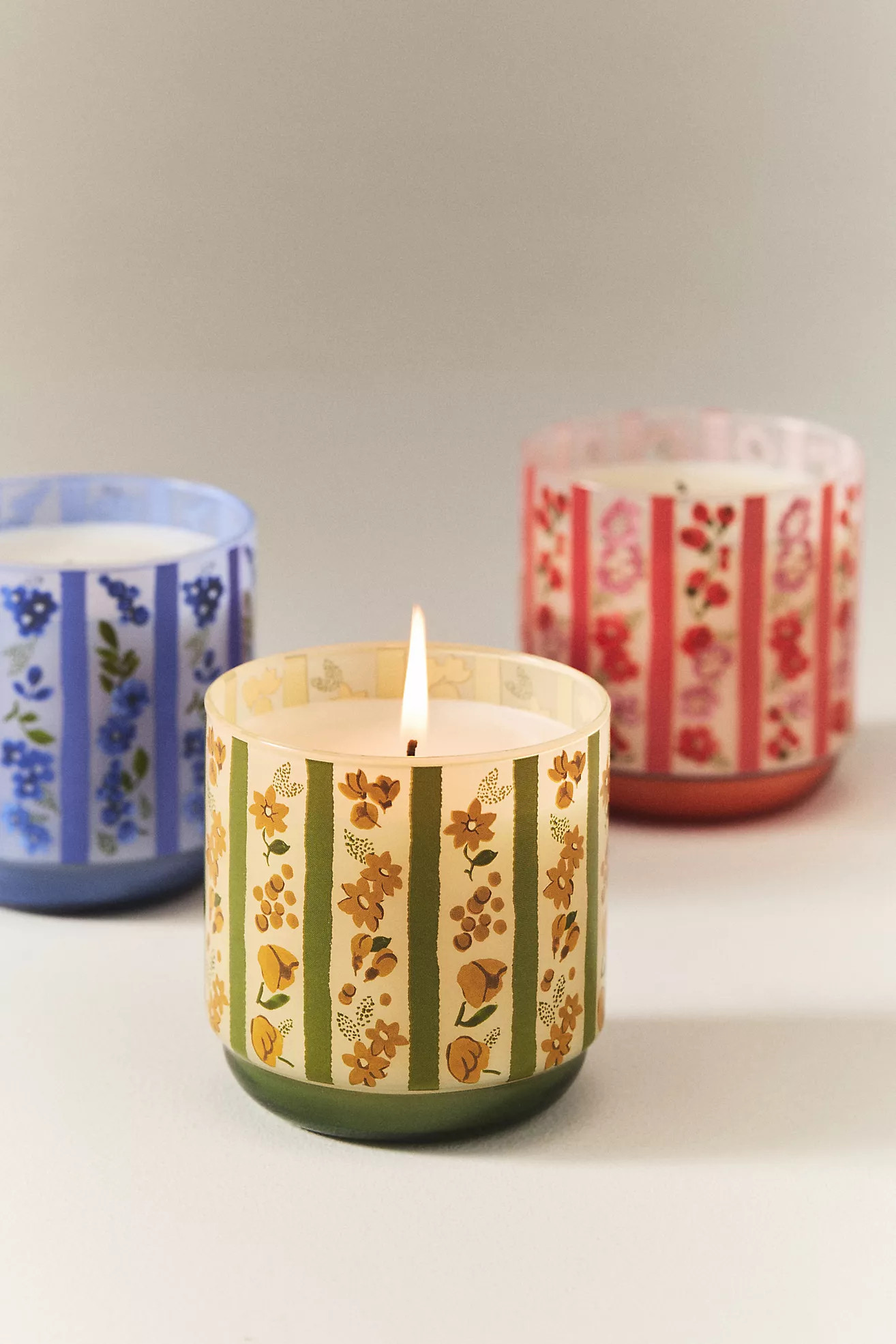 Floral Orchid & Amber Boxed Glass Candle | Anthropologie (US)