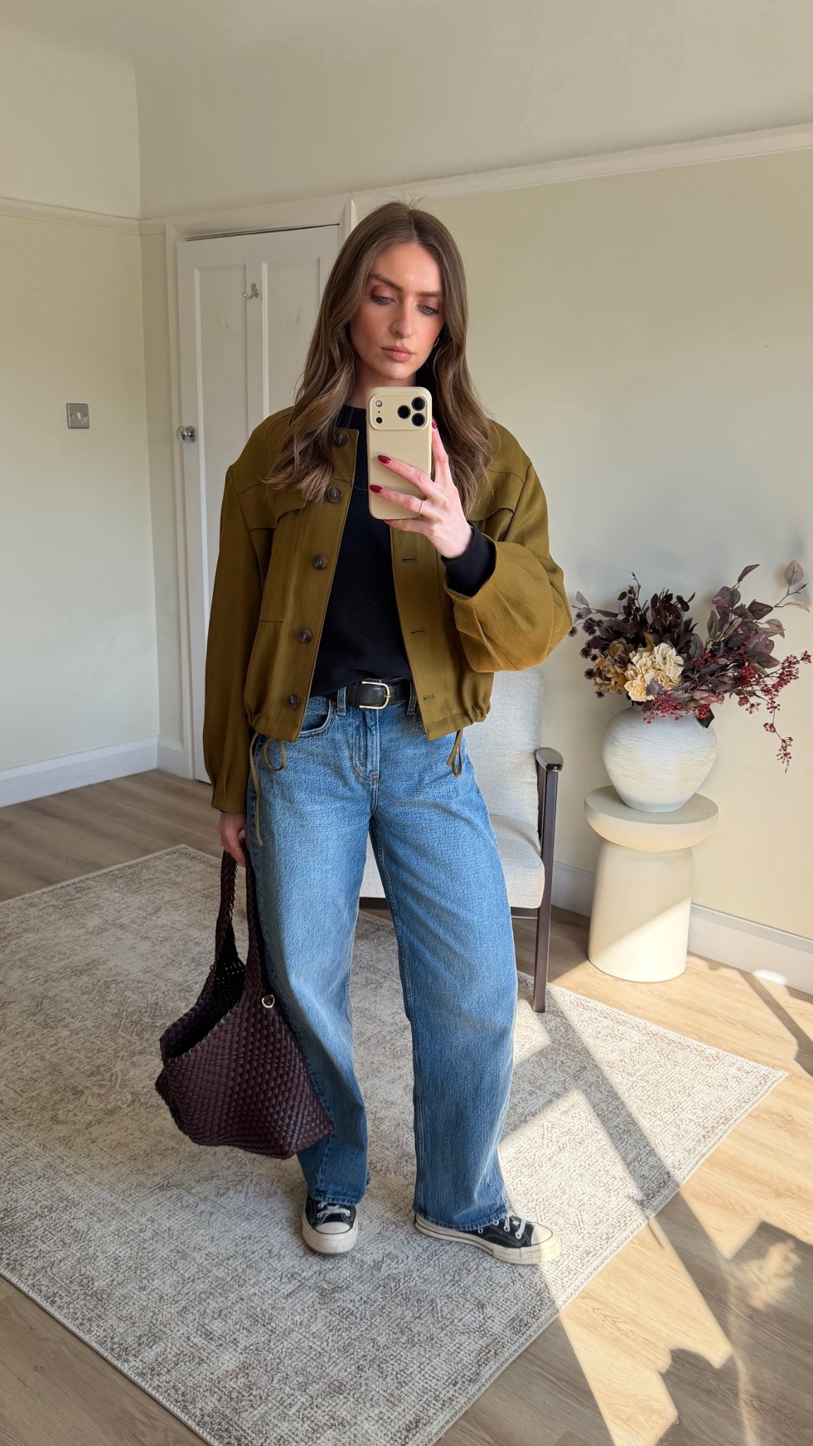Outfit for a casual meal with a friend
Size 10 in the M&S jacket
Small in the UNIQLO sweater
25 Long in the Abercrombie barrel leg jeans 
I’m 5ft 6
Converse hi-tops
Dune bag - large size in burgundy 
Toteme leather belt


#LTKuk #LTKspring #LTKsummer