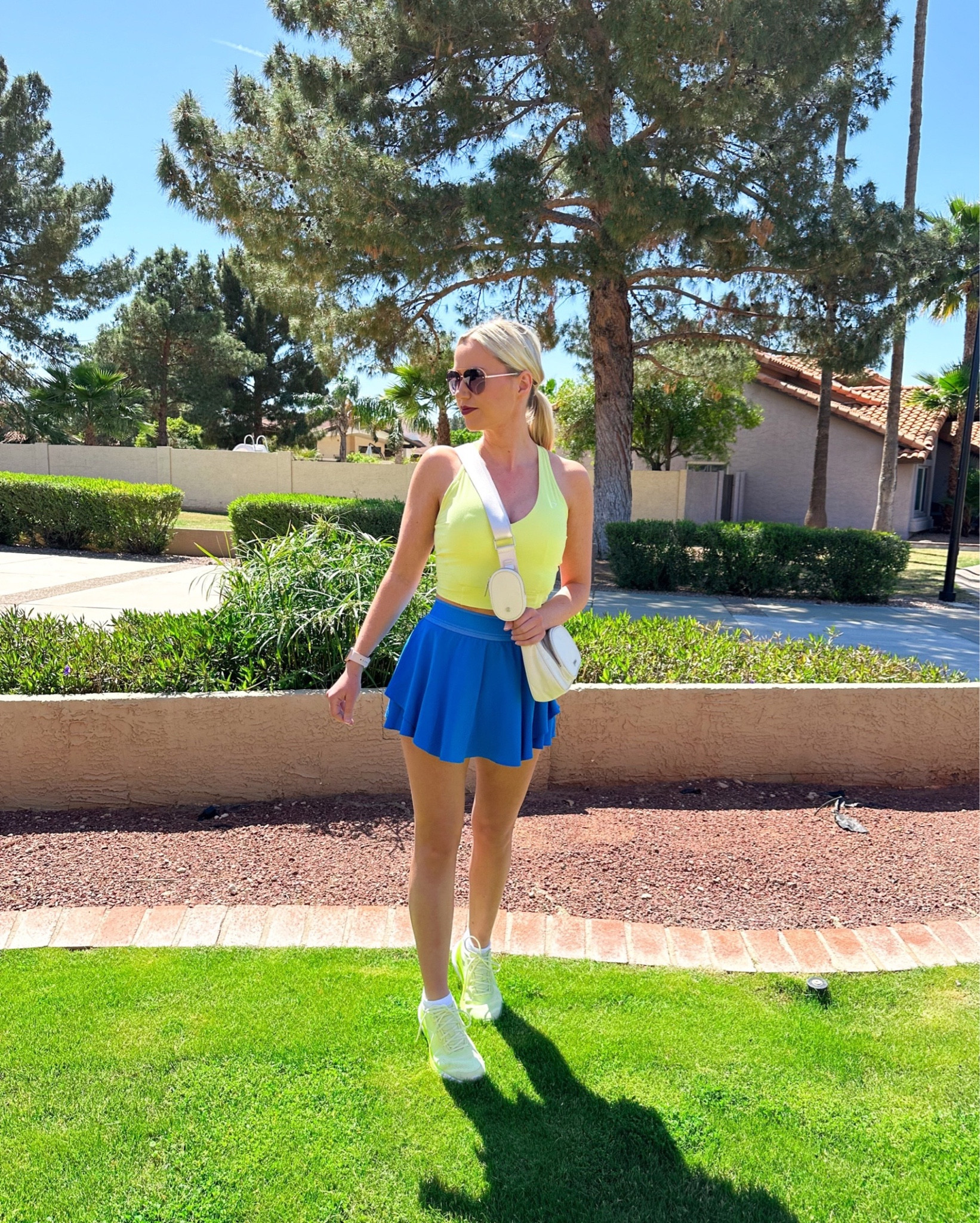 Tank is Gymshark Whitney v4, but linked a similar top below!

Tank: Small, Sea Kelp Green
Skirt: Poolside, 4
Shoes: Lemon Ice/Highlight Yellow, 9.5

Athleisure | Activewear | Cropped Tank | Skort | Tennis Skirt | Golf

#LTKfit #LTKunder100