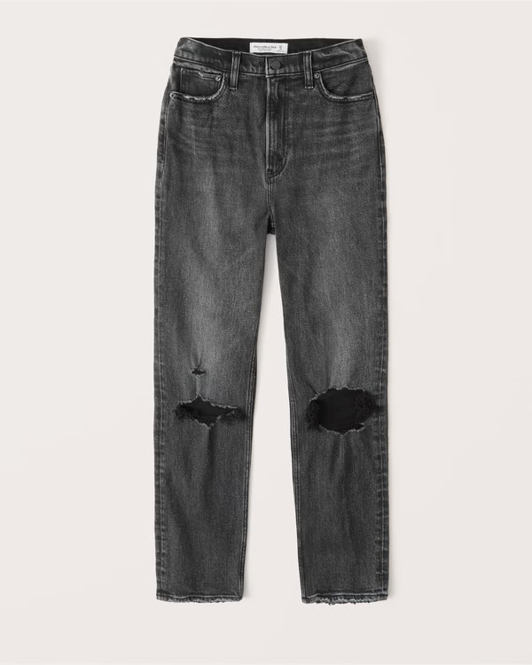 Ultra High Rise Ankle Straight Jeans | Abercrombie & Fitch (US)
