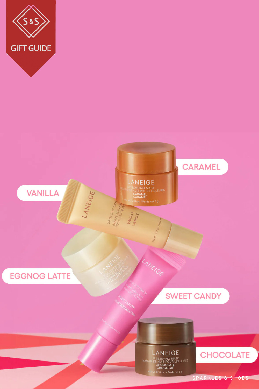 Hello LANEIGE Dreamy Lip Kit!  This is  great gift for anyone 13 to 63!  This combo features Lip Sleeping Mask Berry, Sweet Candy, Mango, and Peach Iced Tea, Nourish, Hydrate, Vitamin C, Shea Butter, Coconut Oil. 
 

 