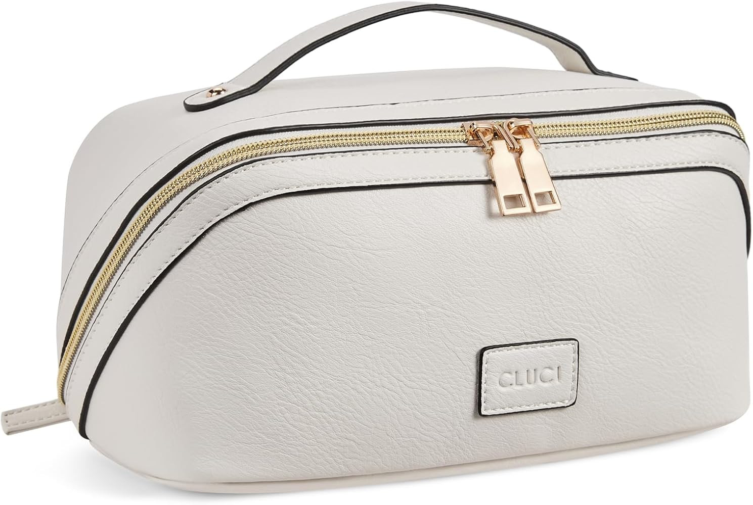 Make Up Bag Travel Makeup Bag Large Capacity Cosmetic Bag Leather Waterproof Toiletry Bag Makeup ... | Amazon (US)