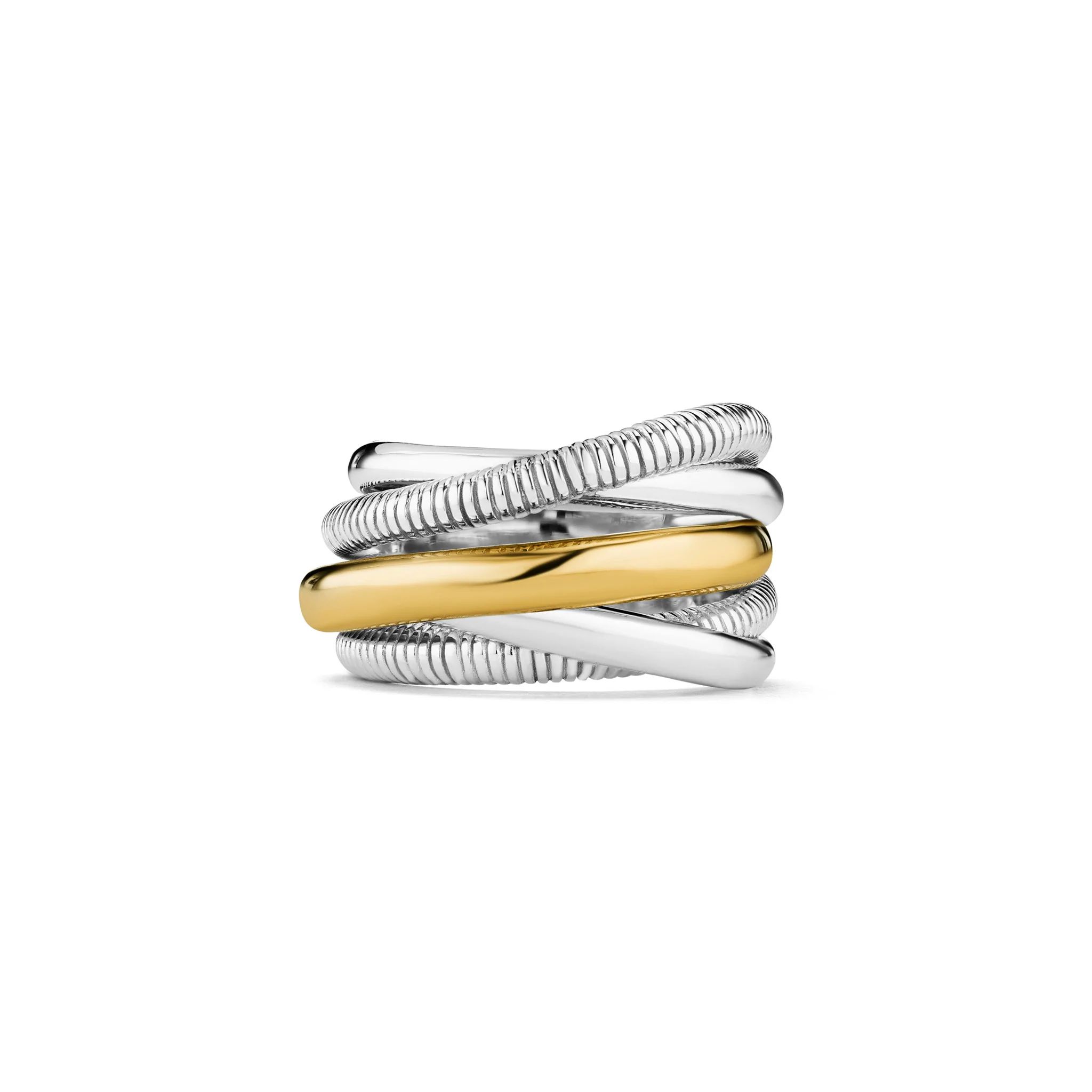 Eternity Five Band Highway Ring with 18K Gold | Judith Ripka 