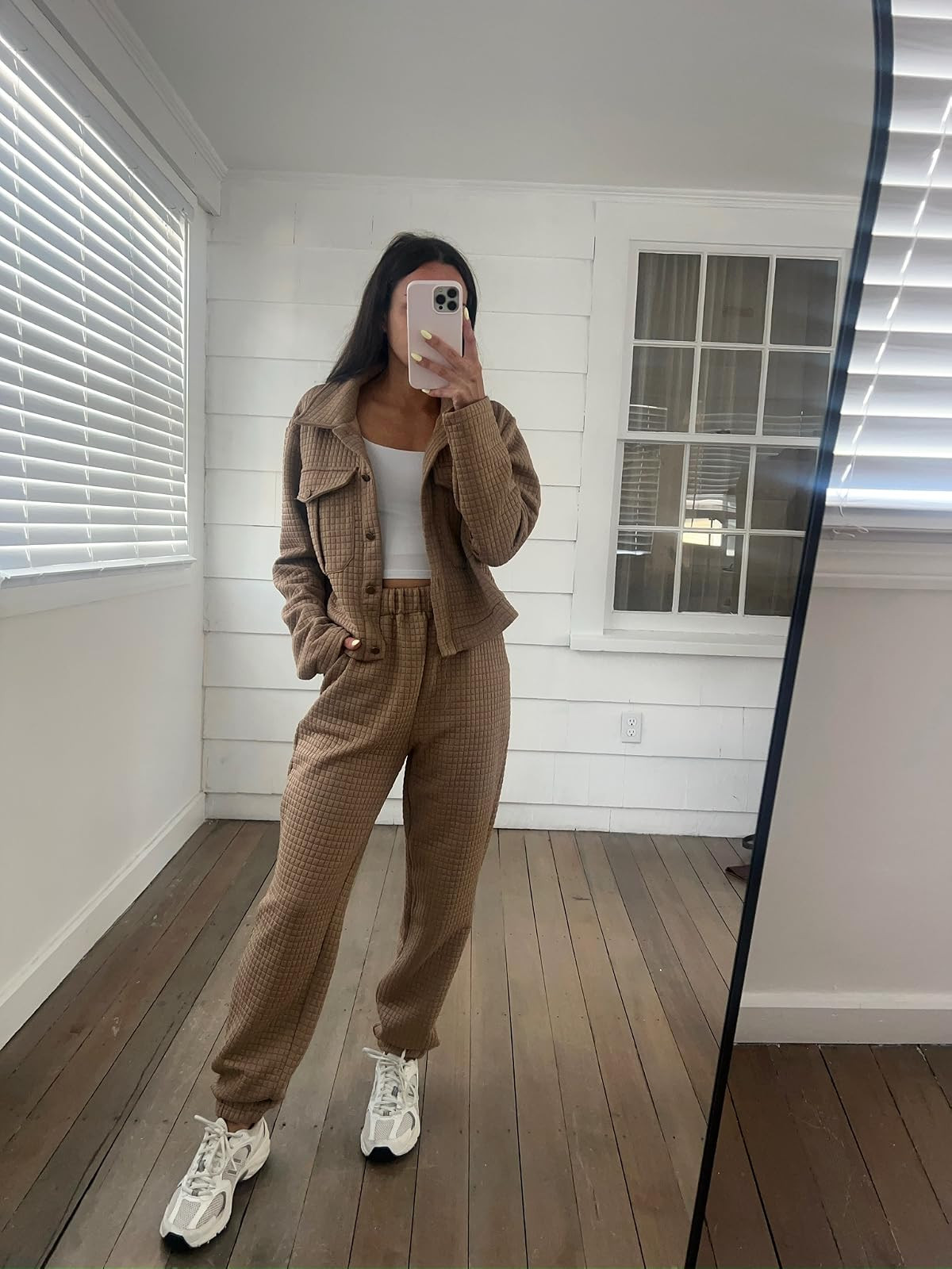 Comfy fall set wearing S in dark khaki, sneakers tts, tanks wearing a S 

 #LTKSeasonal