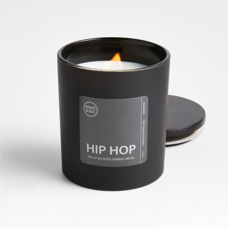 Bright Black Hip Hop Evergreen and Oud Scented Candle + Reviews | Crate & Barrel | Crate & Barrel