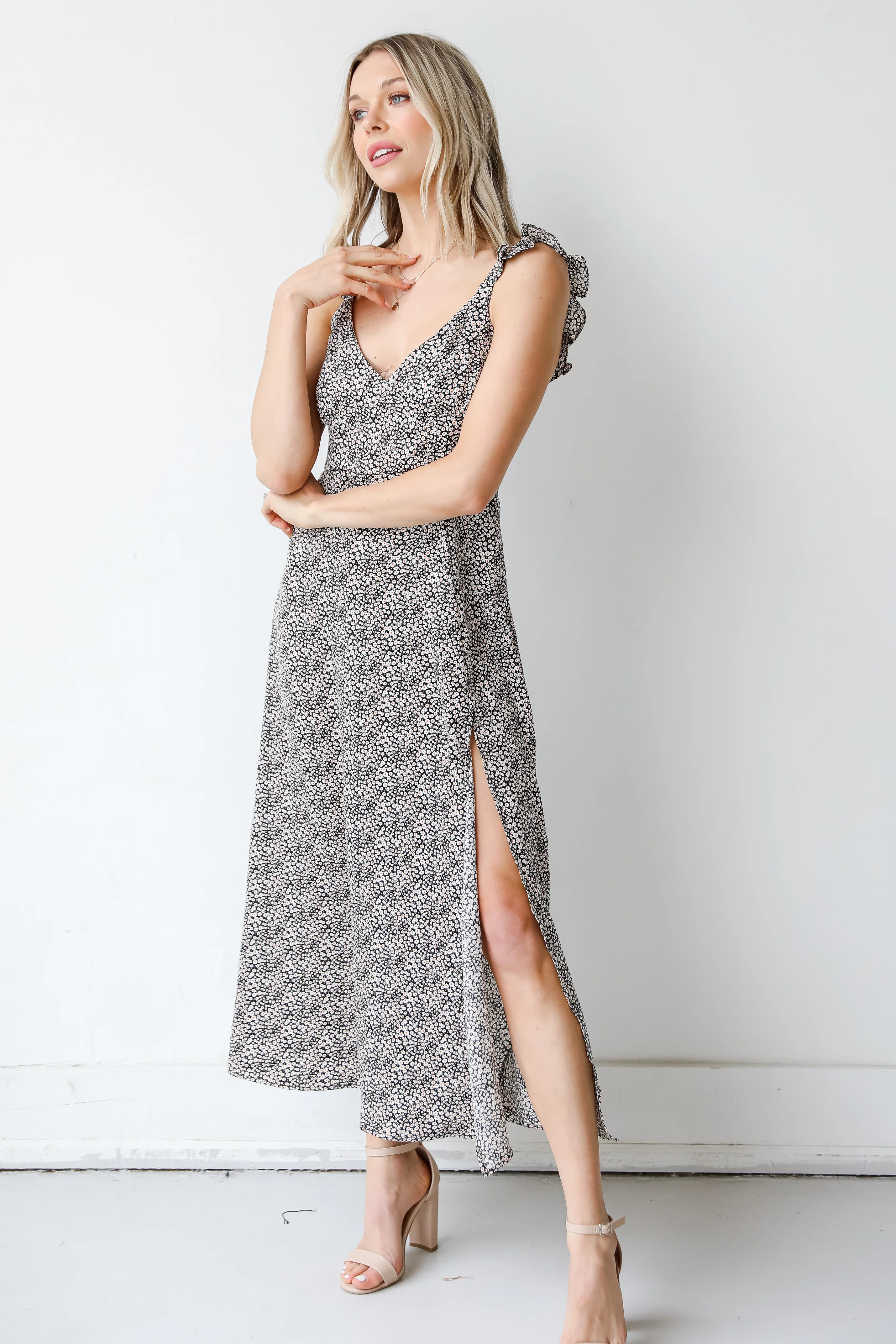 Spring Sensation Floral Midi Dress | Dress Up