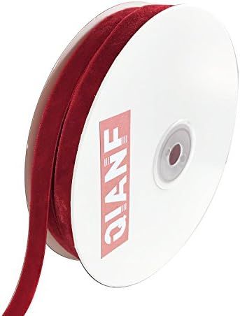 QIANF Vintage Red Velvet Ribbon, 3/8 Inch X 25Yd | Amazon (US)