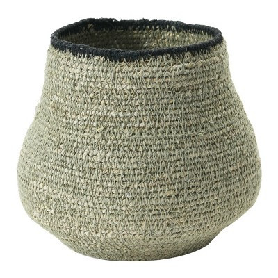 Storied Home Handwoven Seagrass Basket Storage, Grey and Black | Target