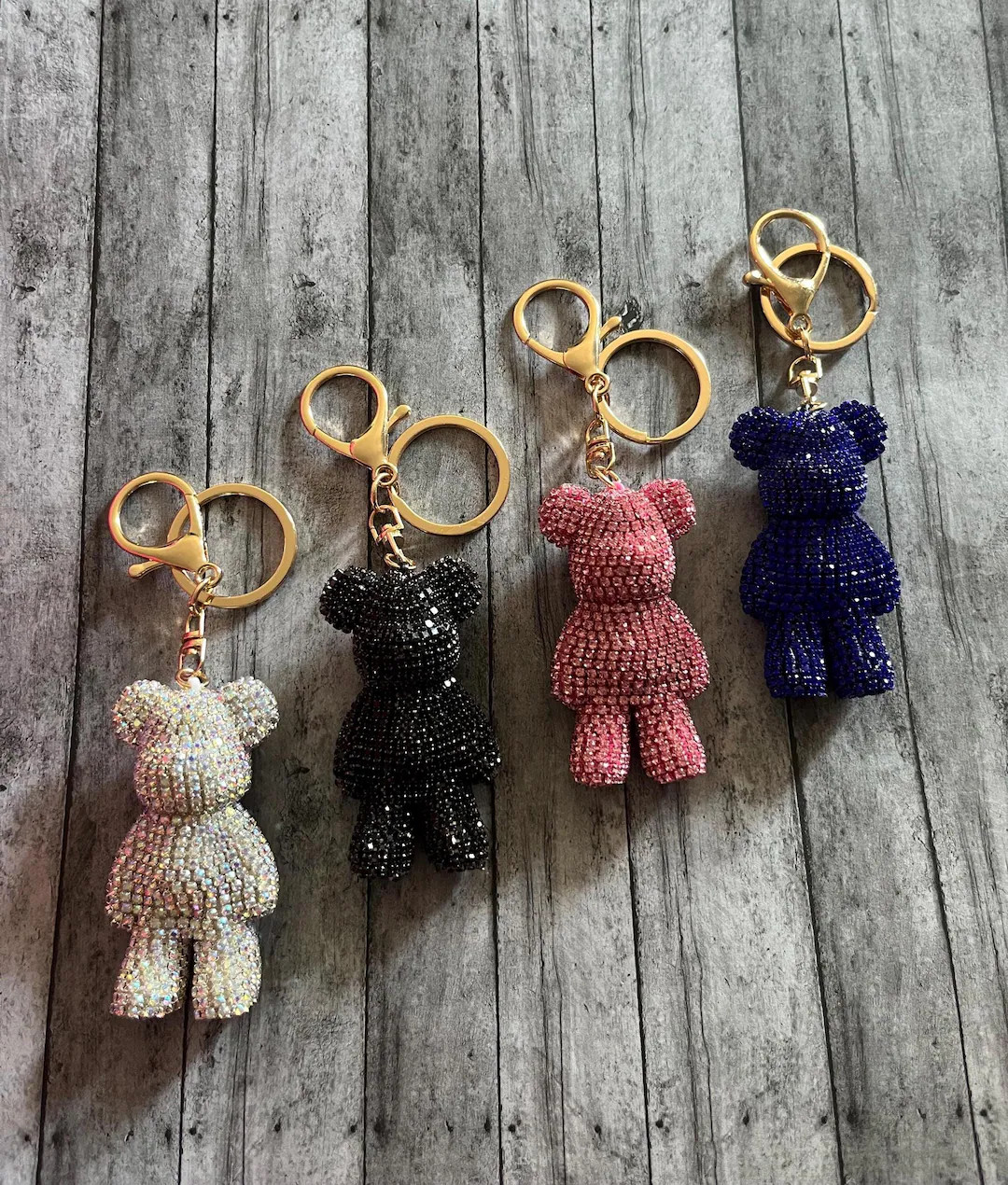 Sparkle Bear Keychain: Bling Teddy Purse Charm | Etsy (US)