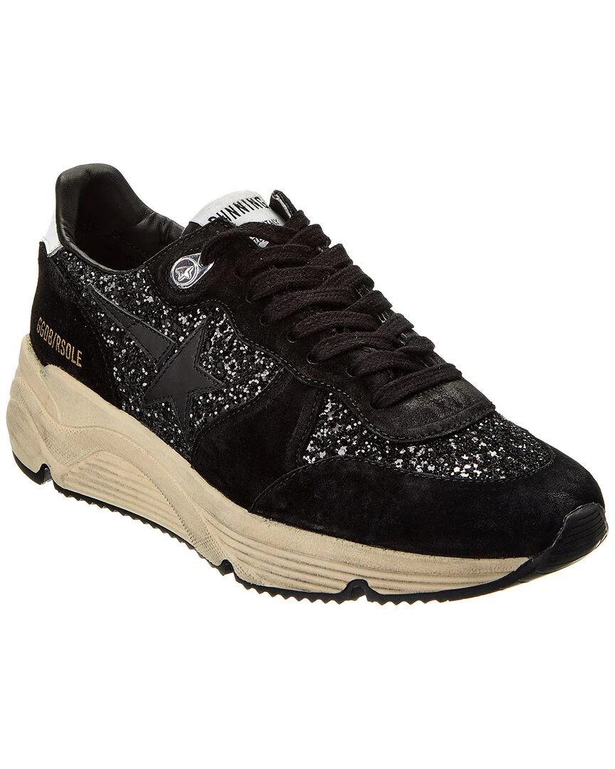 Golden Goose Running Sole Glitter & Suede Sneaker | Shop Simon