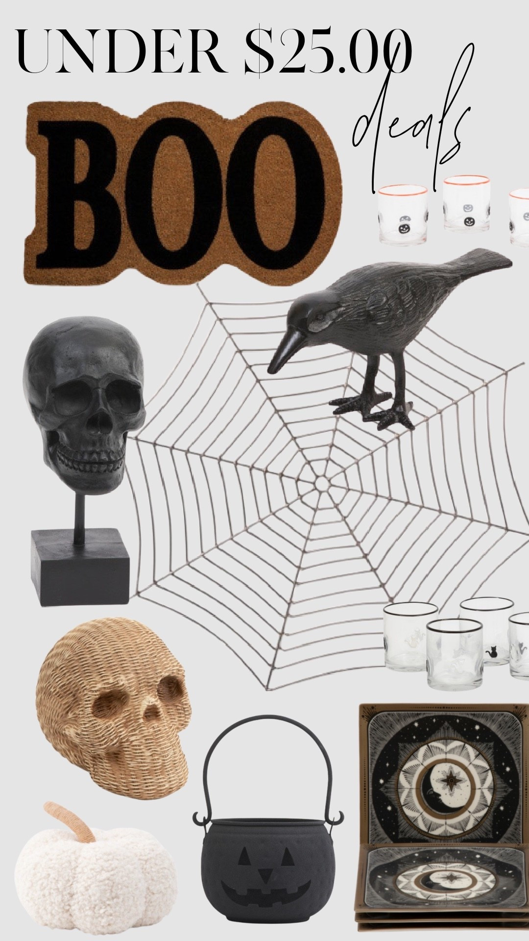 Spooky season finds under $25 that bring festive charm without breaking the budget. From chic BOO doormats to woven skulls, cozy pumpkins, glassware, and more — these affordable Halloween picks are perfect for styling your home with a touch of seasonal fun. Shop my curated favorites now and give your space a playful refresh for fall.

#LTKHalloween #HalloweenDecor #Under25Finds #LTKHome #SpookySeason #NeutralHalloween #AffordableHomeDecor #LTKFinds #HalloweenOnABudget #LTKSeasonal

#LTKSeasonal #LTKSaleAlert #LTKHome