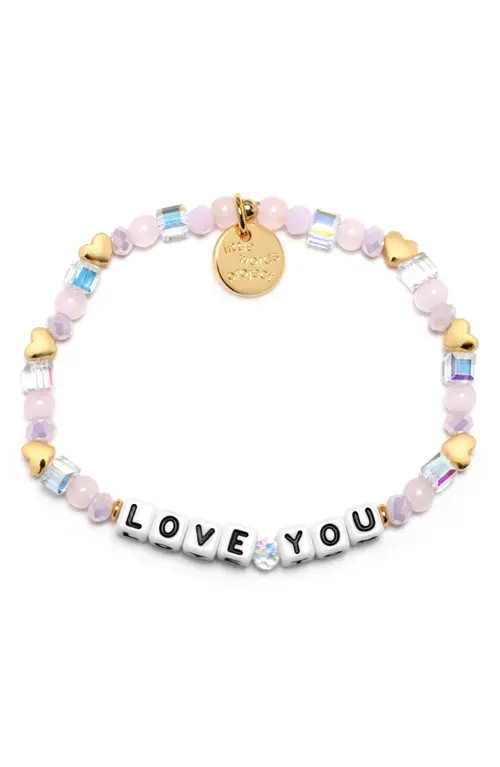 Little Words Project Love You Beaded Stretch Bracelet in White at Nordstrom, Size Small | Nordstrom