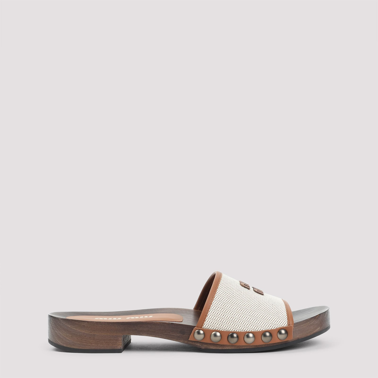 Miu Miu Canvas And Leather Clogs | Italist.com US