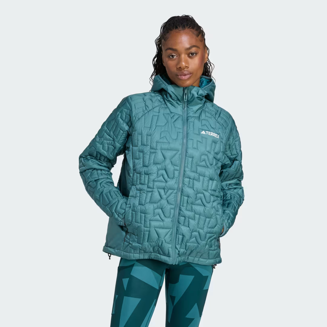 adidas Terrex Xperior PrimaLoft Loose Fill Insulated Hooded Jacket Preloved Teal XS - Womens Hiking Jackets | adidas (US)