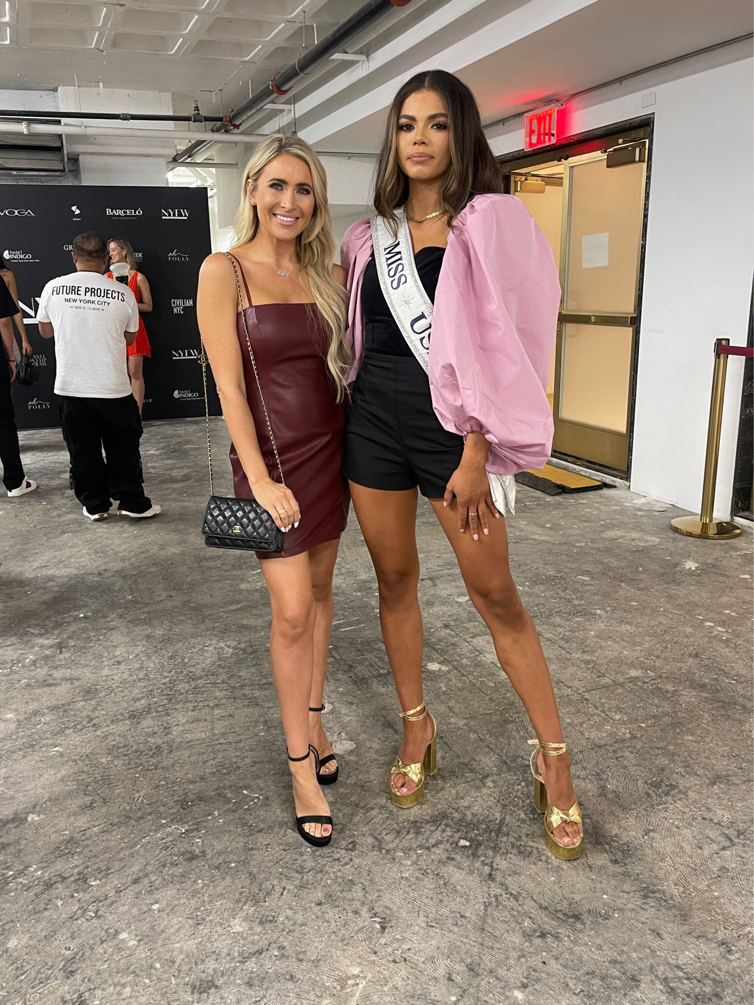 Met Miss USA at NYFW. 

My faux leather dress is 25% off with code Hayley25 

#LTKNYFW #LTKTravel