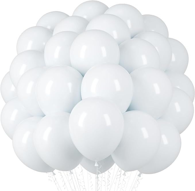 Voircoloria White Balloons, 66pack 12inch White Pearl Latex Party Balloons for Wedding, Birthday,... | Amazon (US)