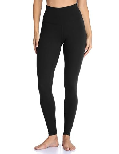 Colorfulkoala Women's High Waisted Tummy Control Workout Leggings Full Length Ultra Soft Yoga Pants 28" (XS, Black) | Amazon (US)