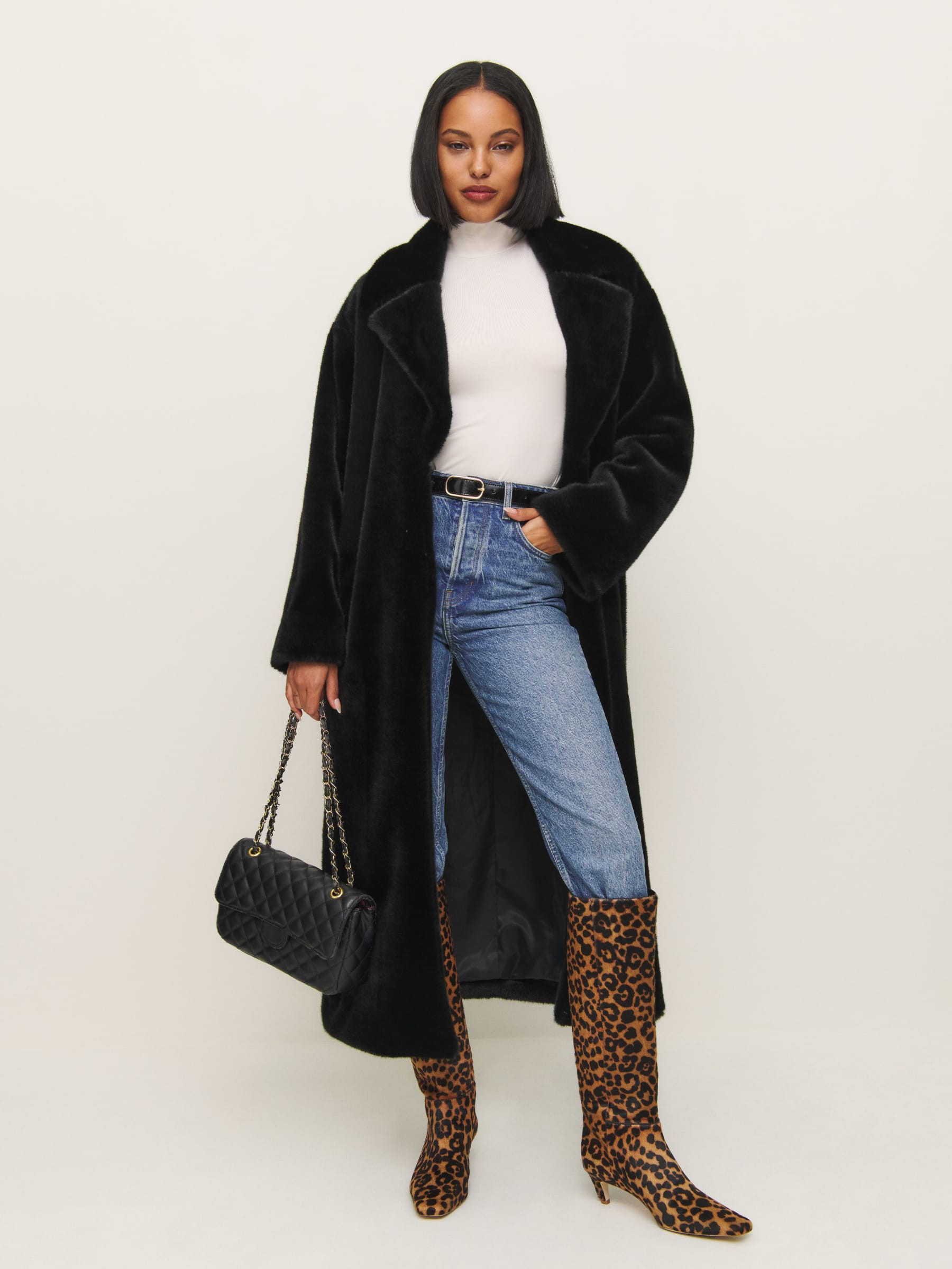 Chloe Faux Fur Oversized Coat | Reformation (Global)