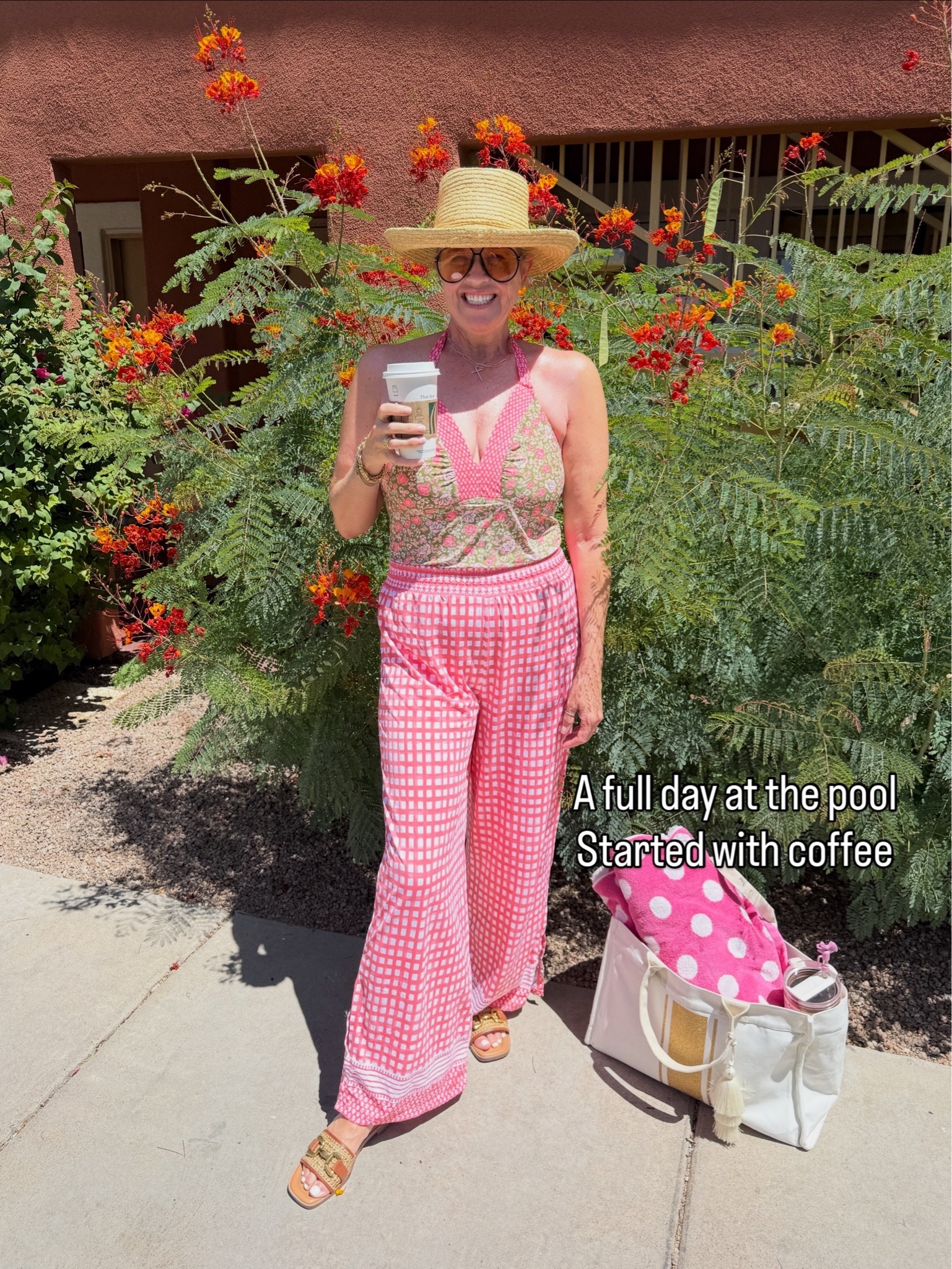 What I wore for a day at the pool🌸🌊🌴

Cabana Life sun protection one pieces swim suit and pull on pant
Tts 
Thus set is sold out- linked the colors available in pant and a few swim suit options

Quilted Koala canvas tote and tassel customized how you want - perfect for travel and pool 

Gig pip straw hat (old) linked similar and more affordable 

Amazon find sunglasses

Sandals by easy spirit

#LTKootd #LTKSwim #LTKTravel