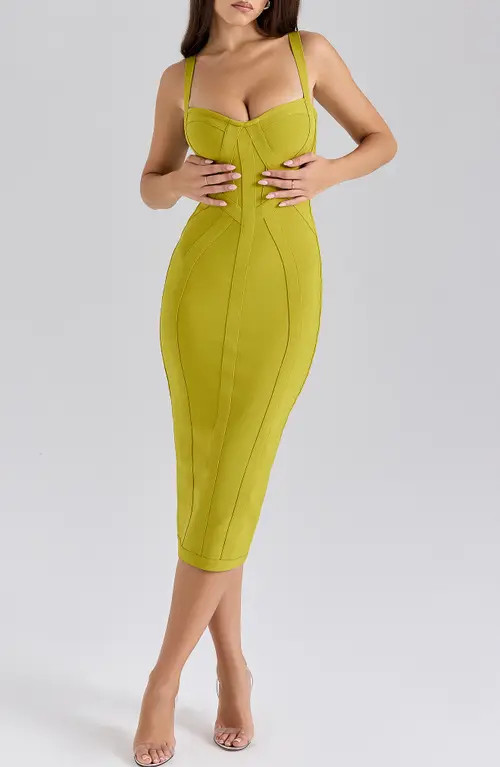 HOUSE OF CB The Era Bandage Dress in Matcha at Nordstrom, Size Small | Nordstrom