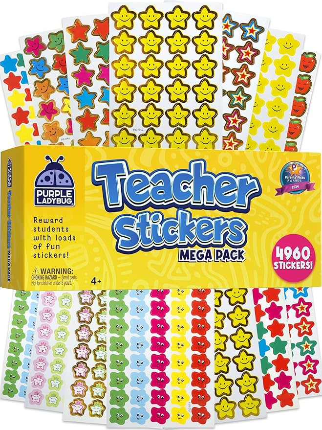 PURPLE LADYBUG Teacher Stickers for Students - 4960 Reward Stickers for Kids Classroom Supplies, ... | Amazon (US)