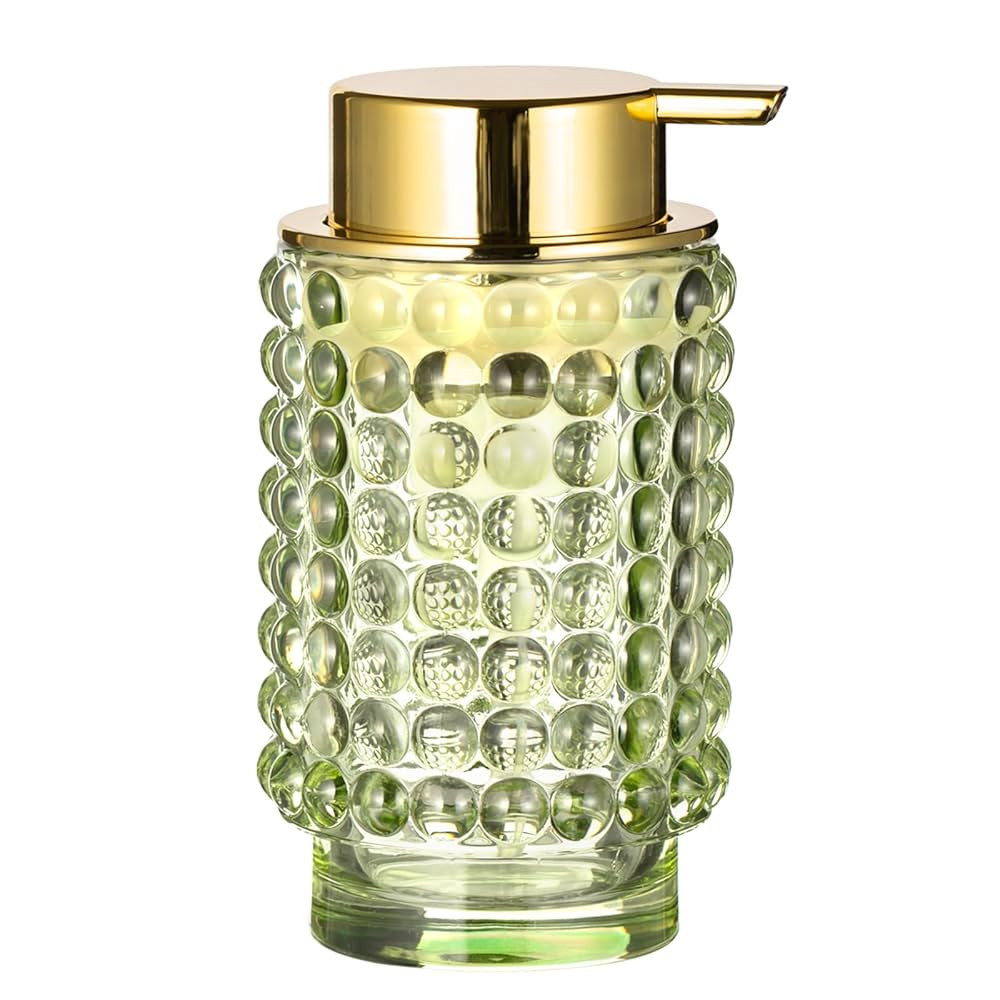 Glass Foaming Hand Soap Dispenser for Bathroom Decor with Pump (Foam Type/Green) | Amazon (US)