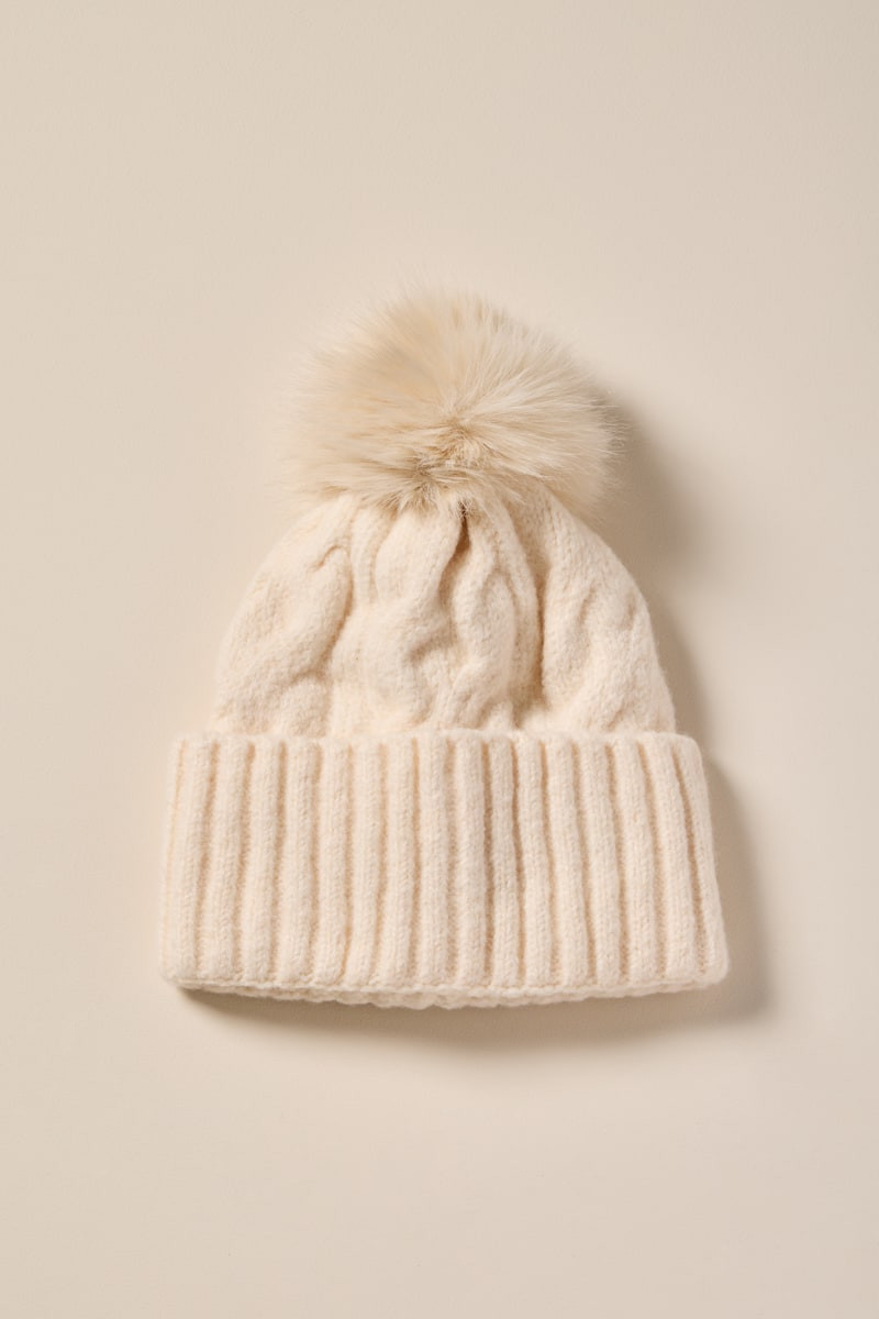 Alice Cable Knit Pom Beanie | Francesca's