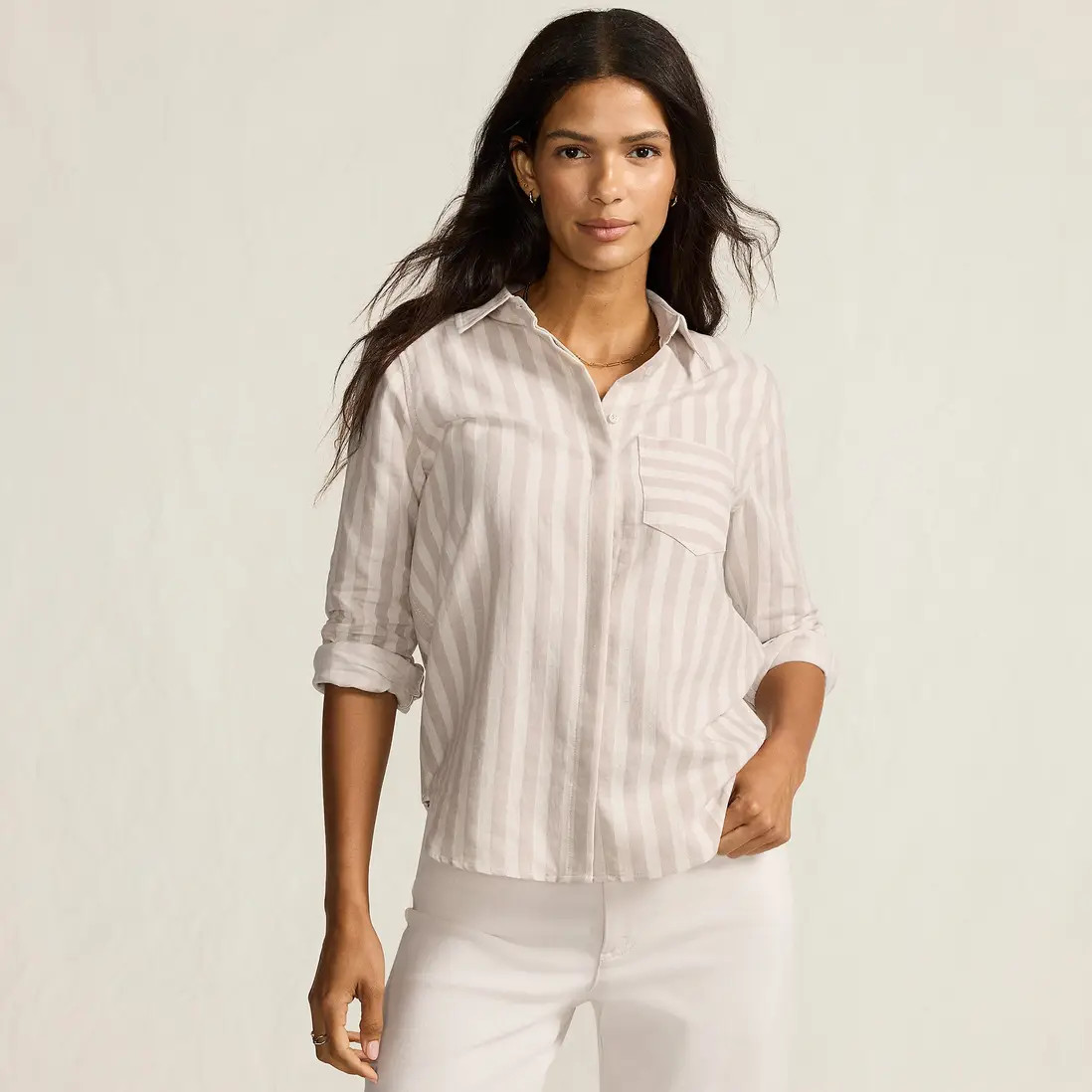 Light Sand Lands' End Linen Blend Shirt | Debenhams | Debenhams UK