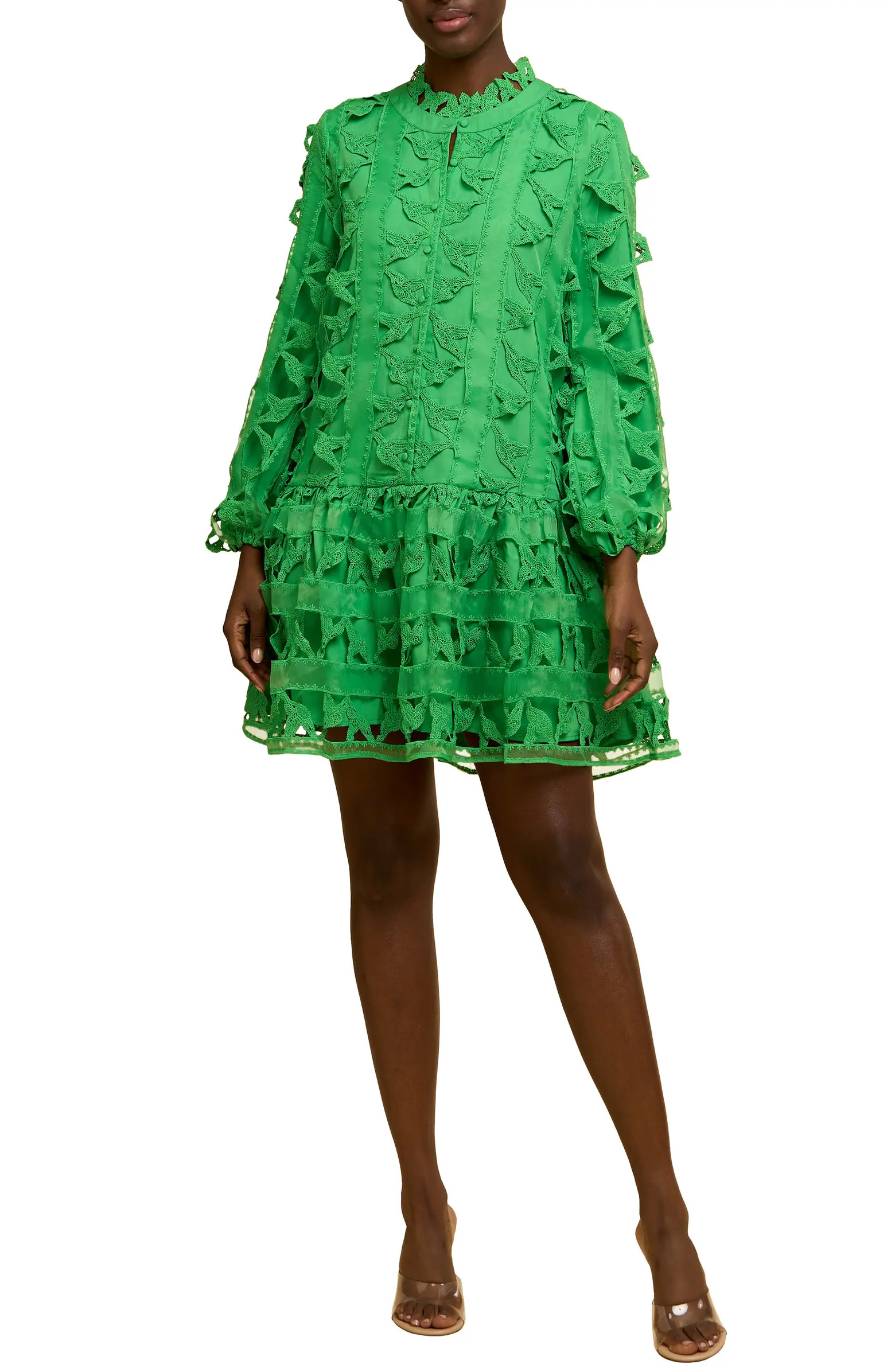 Wylla Humbird Lace & Organza Drop Waist Dress | Nordstrom