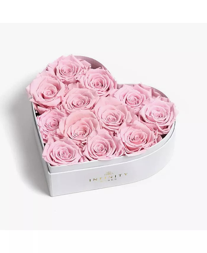 Heart Box of 12 Pink Real Roses Preserved to Last Over a Year | Macys (US)