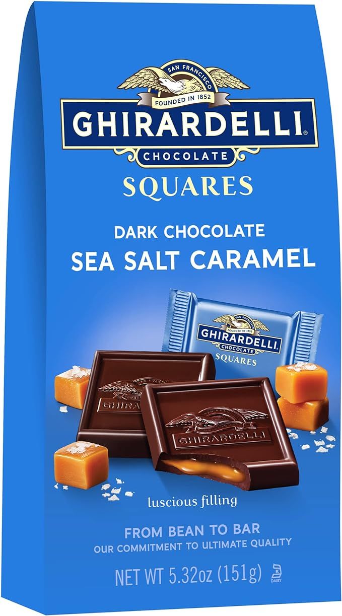 Ghirardelli Dark and Caramel Sea Salt, Chocolate Squares, 5.32 oz, 4 Count | Amazon (US)