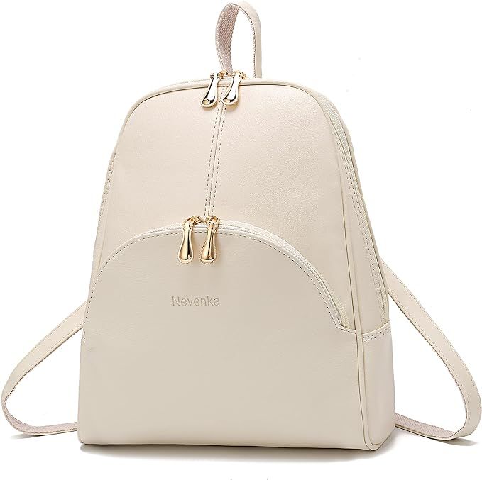 Nevenka Brand Women Bags Backpack Purse PU Leather Zipper Bags Casual Backpacks Shoulder Bags | Amazon (US)