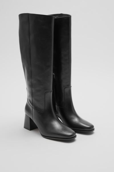 Leather Knee Boots | H&M (UK, MY, IN, SG, PH, TW, HK)