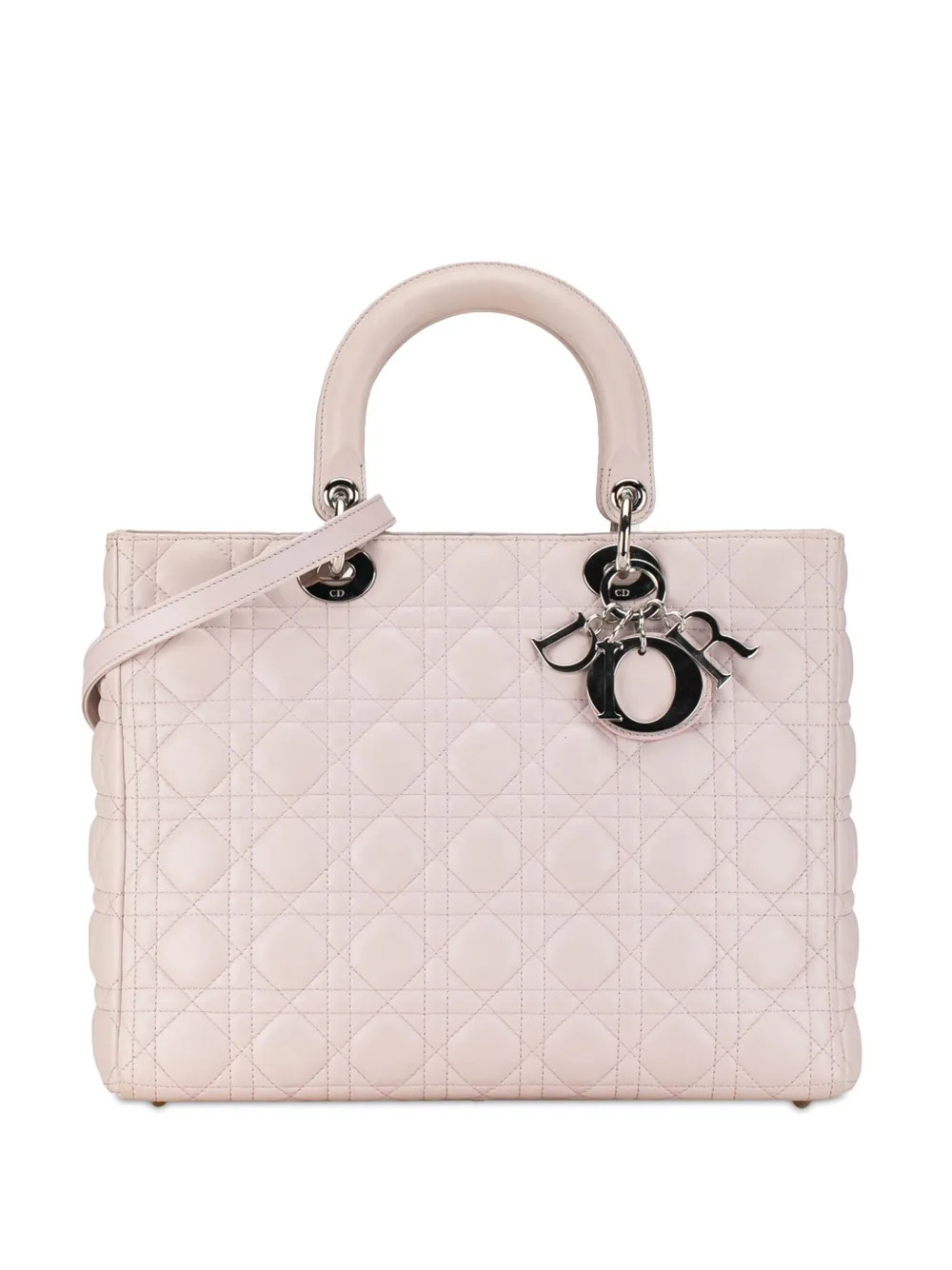 Christian Dior Pre-Owned 2011 Large Lambskin Cannage Lady Dior Satchel - Farfetch | Farfetch Global