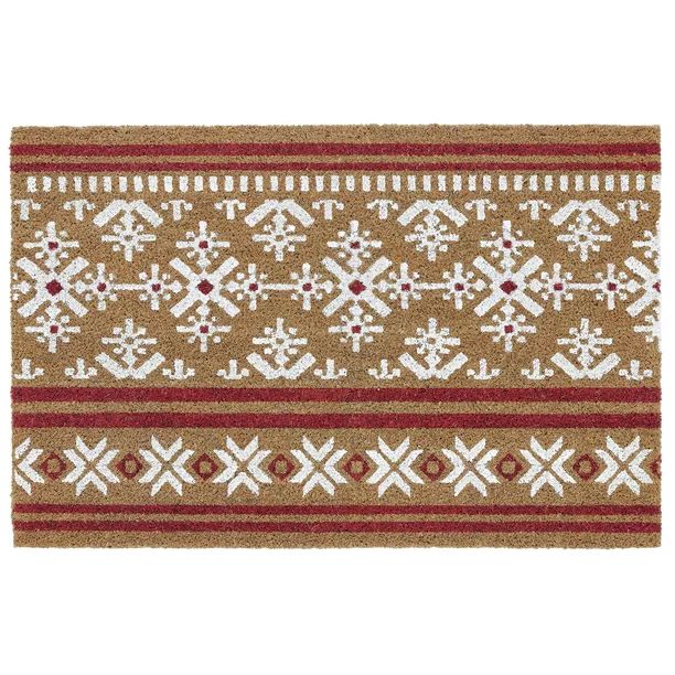 My Texas House Snowflake Holiday Printed Outdoor Coir Doormat, Blue, 18" x 30" - Walmart.com | Walmart (US)