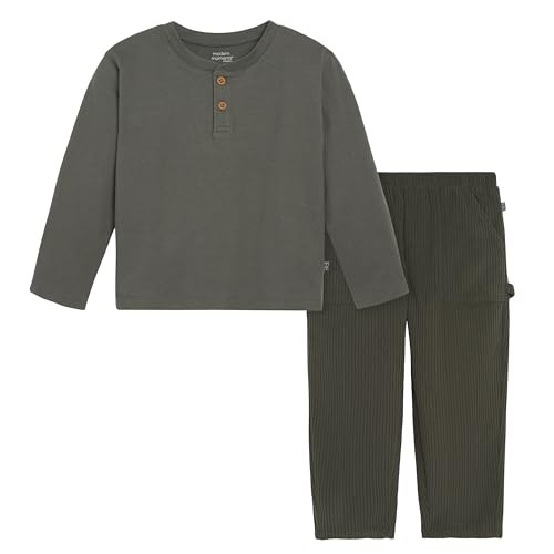 Modern Moments by Gerber Toddler Boys' Henley Shirt With Corduroy Pant Set, Dark Green, 5T | Amazon (US)