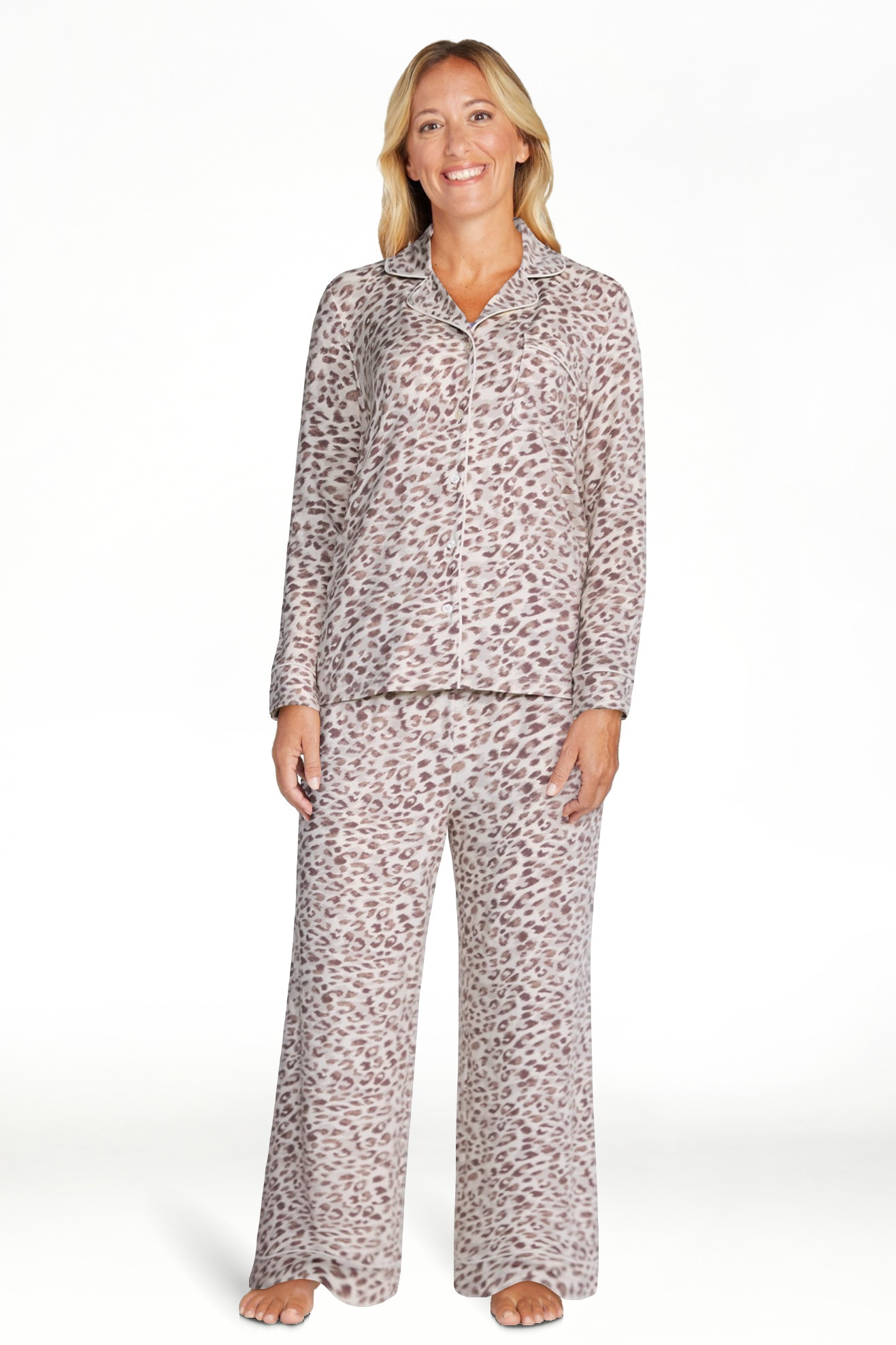Joyspun Women\u2019s Dreamy Soft Collection Notch Collar Top and Pants, 2-Piece Pajama Set, Sizes... | Walmart (US)